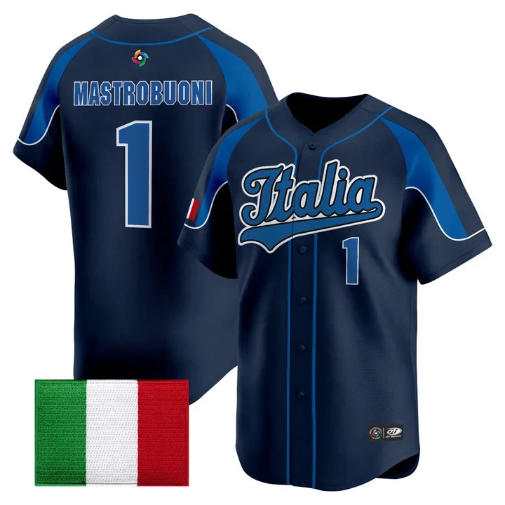 Men's Team Italy 2026 World Baseball Classic Vapor Premier Jersey - All Stitched Miles Mastrobuoni