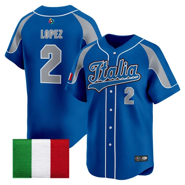 Men's Team Italy 2026 World Baseball Classic Vapor Premier Jersey - All Stitched Nicky Lopez   2