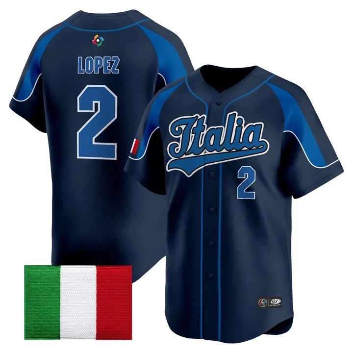 Men's Team Italy 2026 World Baseball Classic Vapor Premier Jersey - All Stitched Nicky Lopez