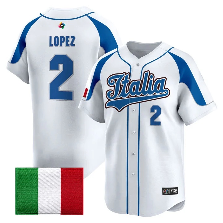 Men's Team Italy 2026 World Baseball Classic Vapor Premier Jersey - All Stitched Nicky Lopez2