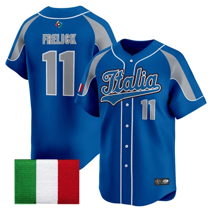 Men's Team Italy 2026 World Baseball Classic Vapor Premier Jersey - All Stitched Sal Frelick   11