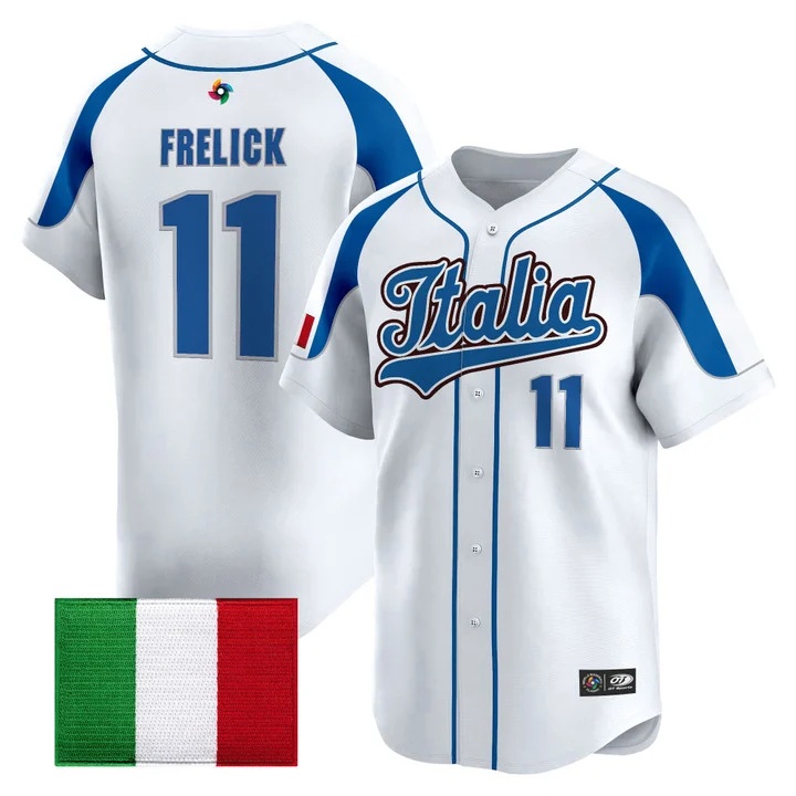 Men's Team Italy 2026 World Baseball Classic Vapor Premier Jersey - All Stitched Sal Frelick 11
