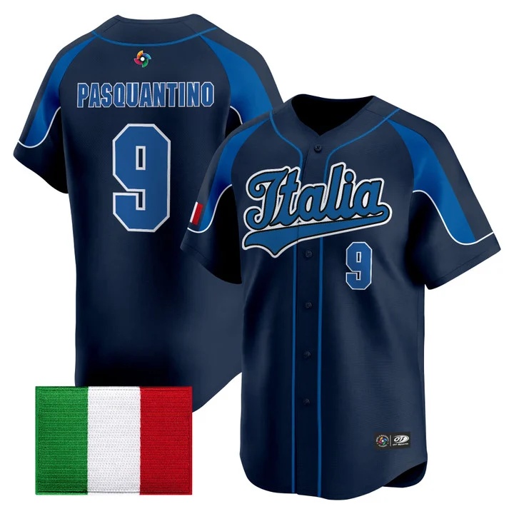 Men's Team Italy 2026 World Baseball Classic Vapor Premier Jersey - All Stitched Vinnie Pasquantino