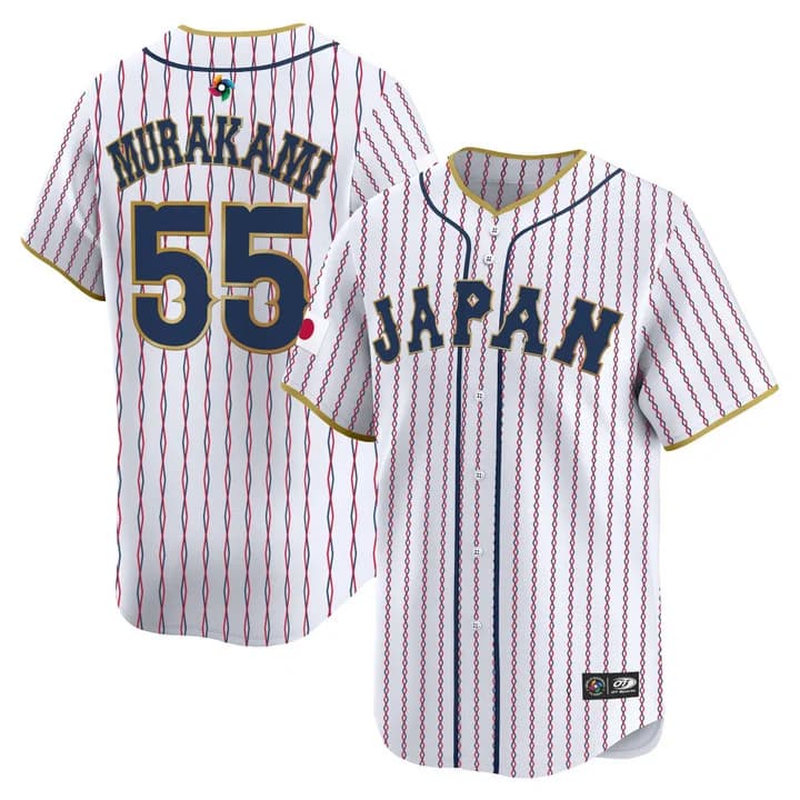 Men's Team Japan World Baseball Classic Vapor Premier Jersey - 2026 Roster - All Stitched Munetaka Murakami