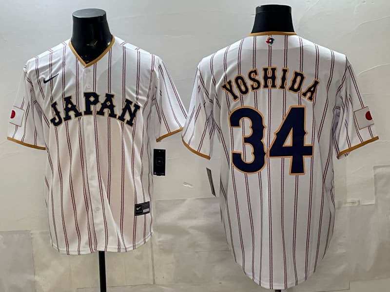 Men's Team Japan World Baseball Classic Vapor Premier Jersey - 34  YOSHIDA