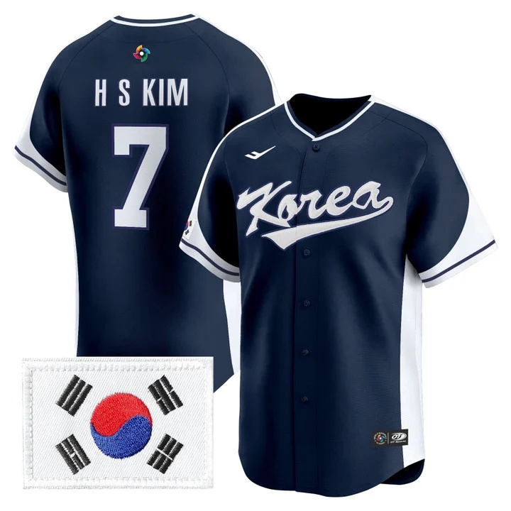 Men's Team Korea 2026 World Baseball Classic Vapor Premier Jersey - All Stitched Ha-Seong Kim7