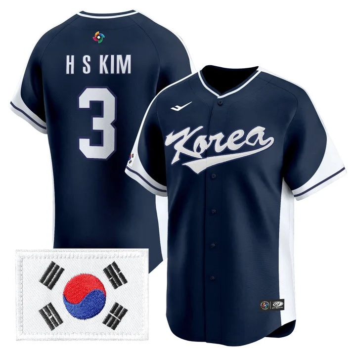Men's Team Korea 2026 World Baseball Classic Vapor Premier Jersey - All Stitched Hye-Seong Kim  3