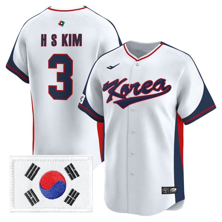 Men's Team Korea 2026 World Baseball Classic Vapor Premier Jersey - All Stitched Hye-Seong Kim