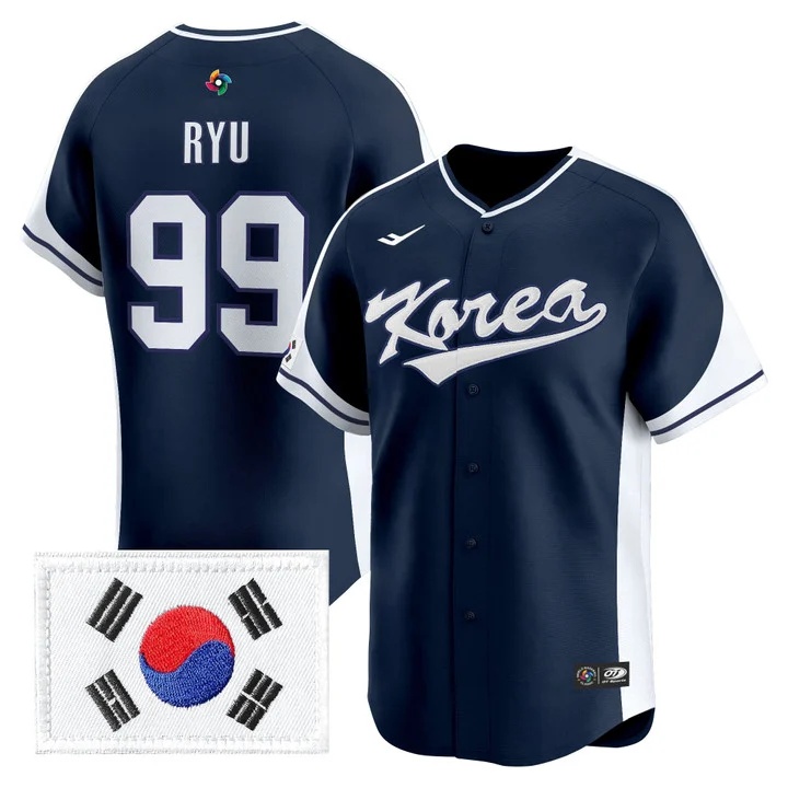 Men's Team Korea 2026 World Baseball Classic Vapor Premier Jersey - All Stitched Hyun-Jin Ryu  99
