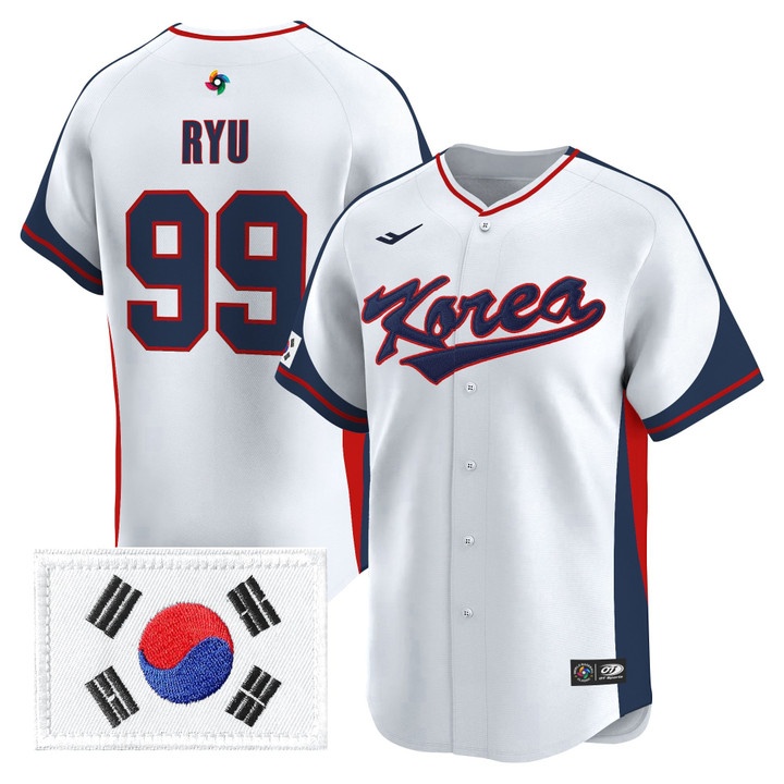 Men's Team Korea 2026 World Baseball Classic Vapor Premier Jersey - All Stitched Hyun-Jin Ryu