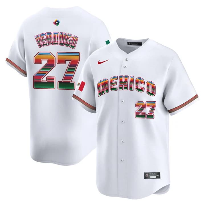 Men's Team Mexico World Baseball Classic Serape Edition Vapor Premier Jersey - 2026 Roster - All Stitched  Alex Verdugo 27