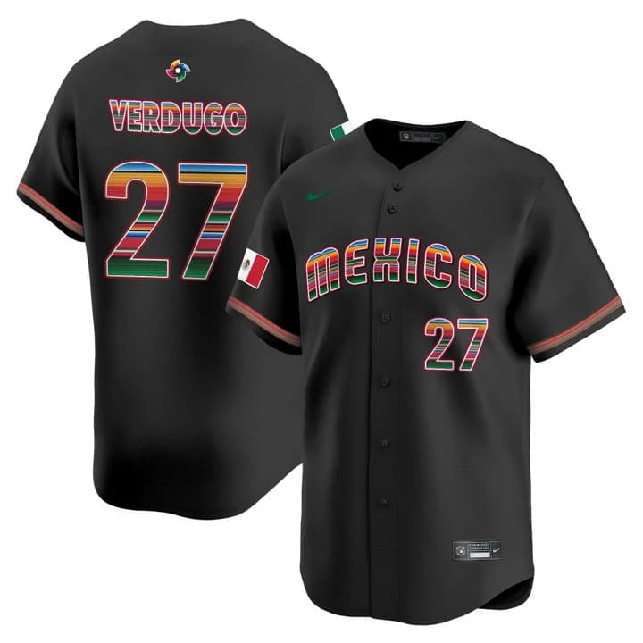 Men's Team Mexico World Baseball Classic Serape Edition Vapor Premier Jersey - 2026 Roster - All Stitched  Alex Verdugo27