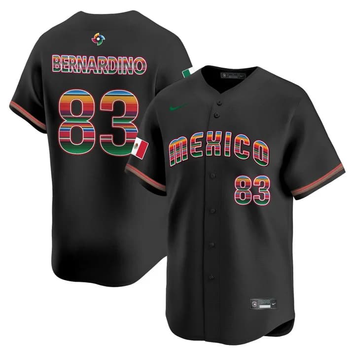Men's Team Mexico World Baseball Classic Serape Edition Vapor Premier Jersey - 2026 Roster - All Stitched  Brennan Bernardino   83