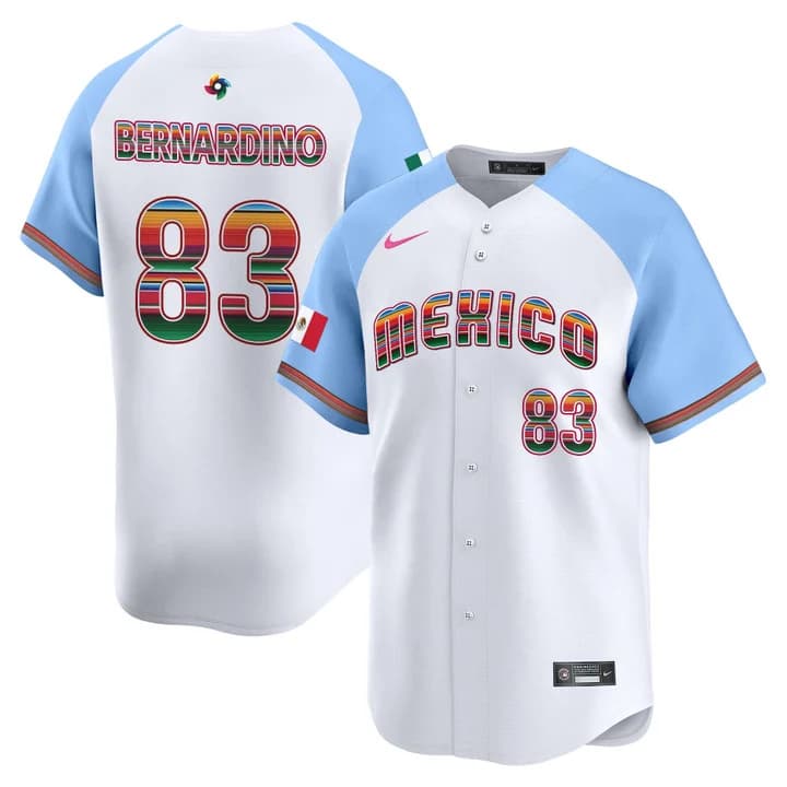 Men's Team Mexico World Baseball Classic Serape Edition Vapor Premier Jersey - 2026 Roster - All Stitched  Brennan Bernardino83