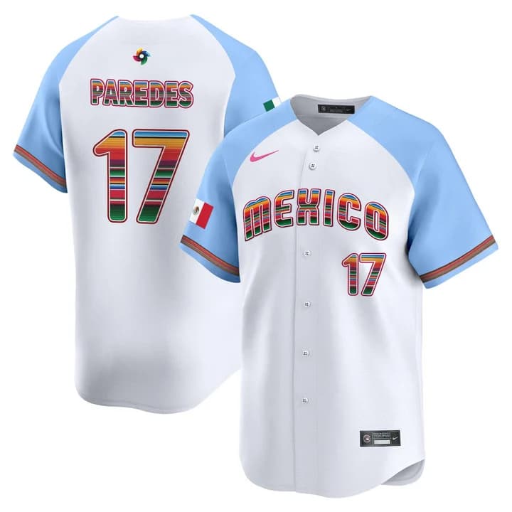 Men's Team Mexico World Baseball Classic Serape Edition Vapor Premier Jersey - 2026 Roster - All Stitched  Isaac Paredes   17