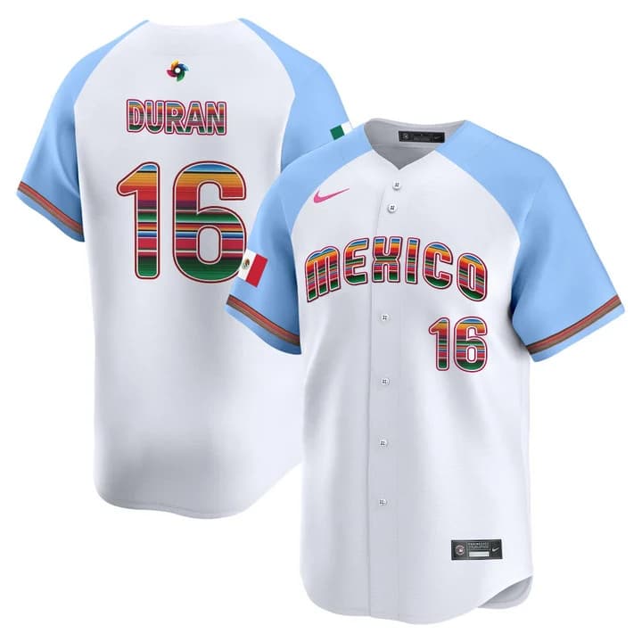 Men's Team Mexico World Baseball Classic Serape Edition Vapor Premier Jersey - 2026 Roster - All Stitched  Jarren Duran    16