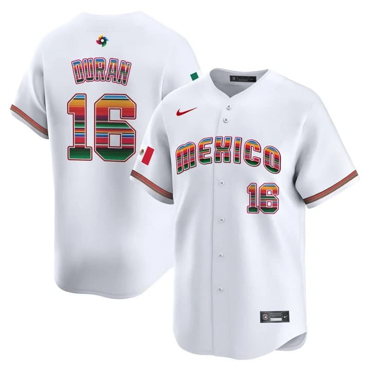 Men's Team Mexico World Baseball Classic Serape Edition Vapor Premier Jersey - 2026 Roster - All Stitched  Jarren Duran 16