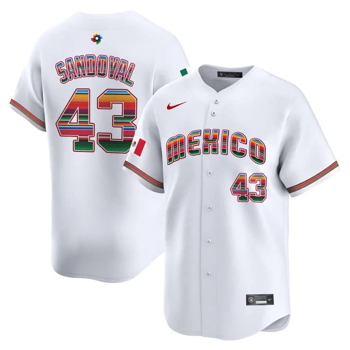 Men's Team Mexico World Baseball Classic Serape Edition Vapor Premier Jersey - 2026 Roster - All Stitched  Patrick Sandoval 43