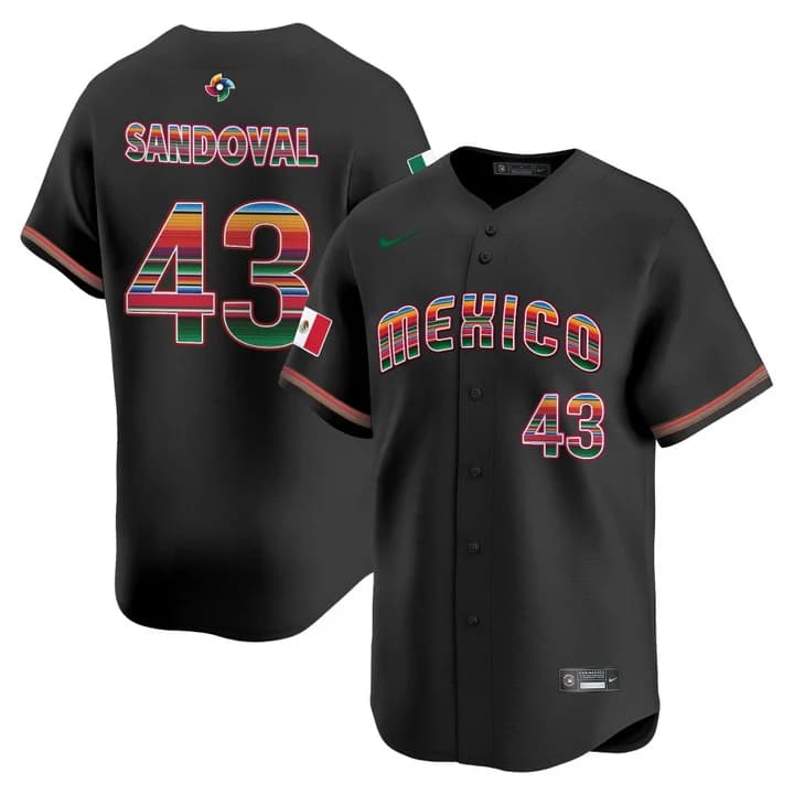 Men's Team Mexico World Baseball Classic Serape Edition Vapor Premier Jersey - 2026 Roster - All Stitched  Patrick Sandoval43