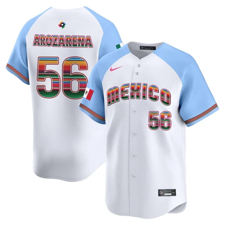 Men's Team Mexico World Baseball Classic Serape Edition Vapor Premier Jersey - 2026 Roster - All Stitched  Randy Arozarena   56