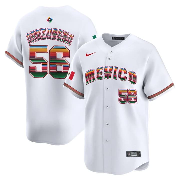 Men's Team Mexico World Baseball Classic Serape Edition Vapor Premier Jersey - 2026 Roster - All Stitched  Randy Arozarena 56