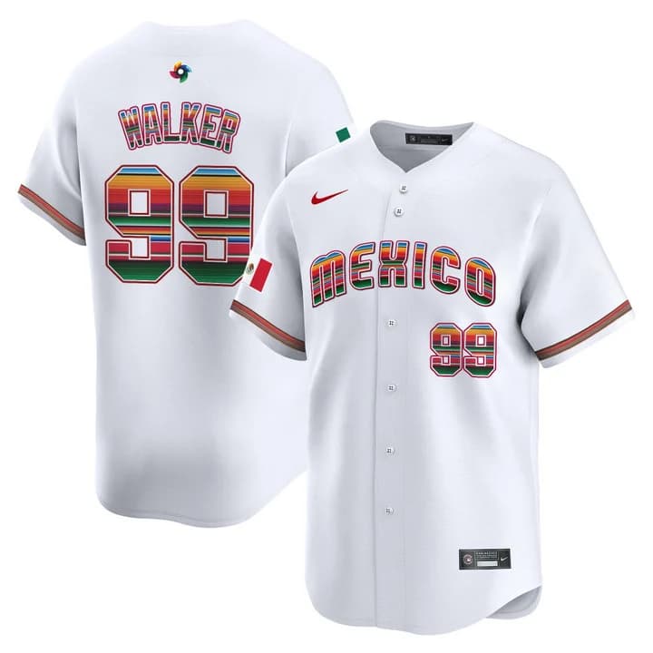Men's Team Mexico World Baseball Classic Serape Edition Vapor Premier Jersey - 2026 Roster - All Stitched  Taijuan Walker 99