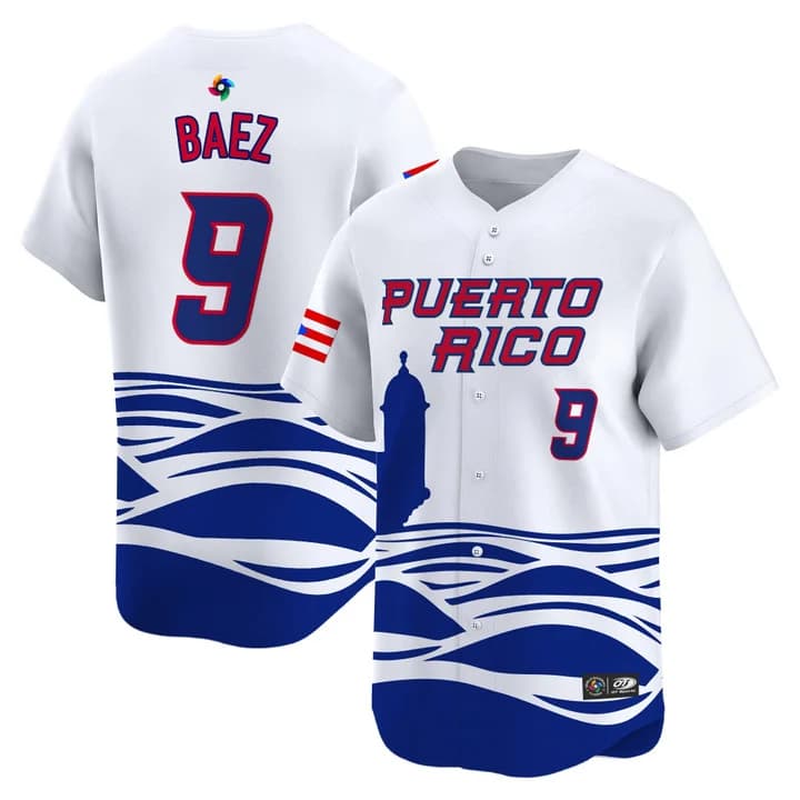 Men's Team Puerto Rico World Baseball Classic Vapor Premier Jersey - 2026 Roster - All Stitched Javier Baez9