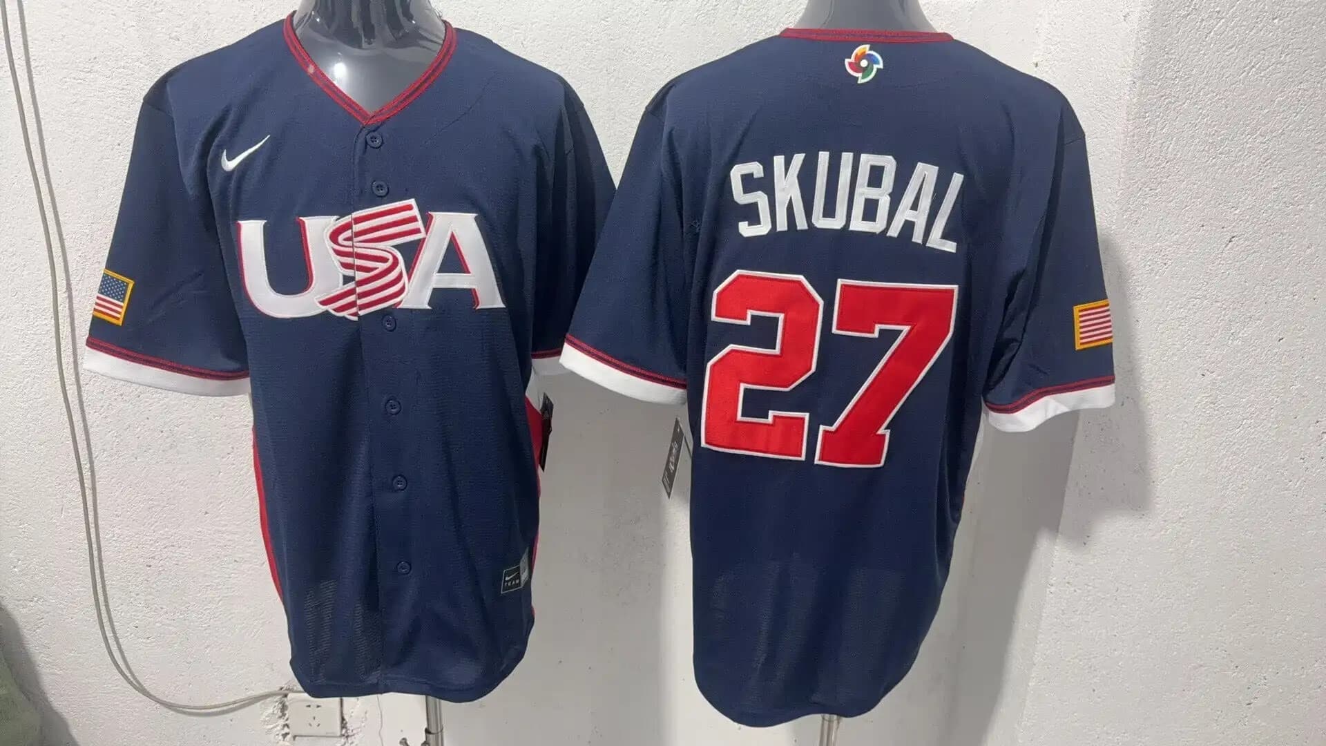 Men's Team USA World Baseball Classic   Vapor Premier Jersey -  2026 Roster - All Stitched Tarik Skubal