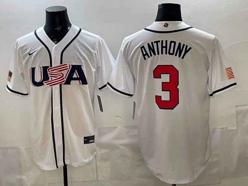 Men's Team USA World Baseball Classic   Vapor Premier Jersey - 2026 Roster - All Stitched  ANTHONY 3