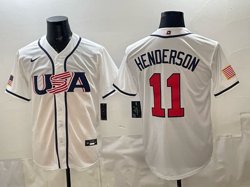 Men's Team USA World Baseball Classic   Vapor Premier Jersey - 2026 Roster - All Stitched  Gunnar Henderson 11