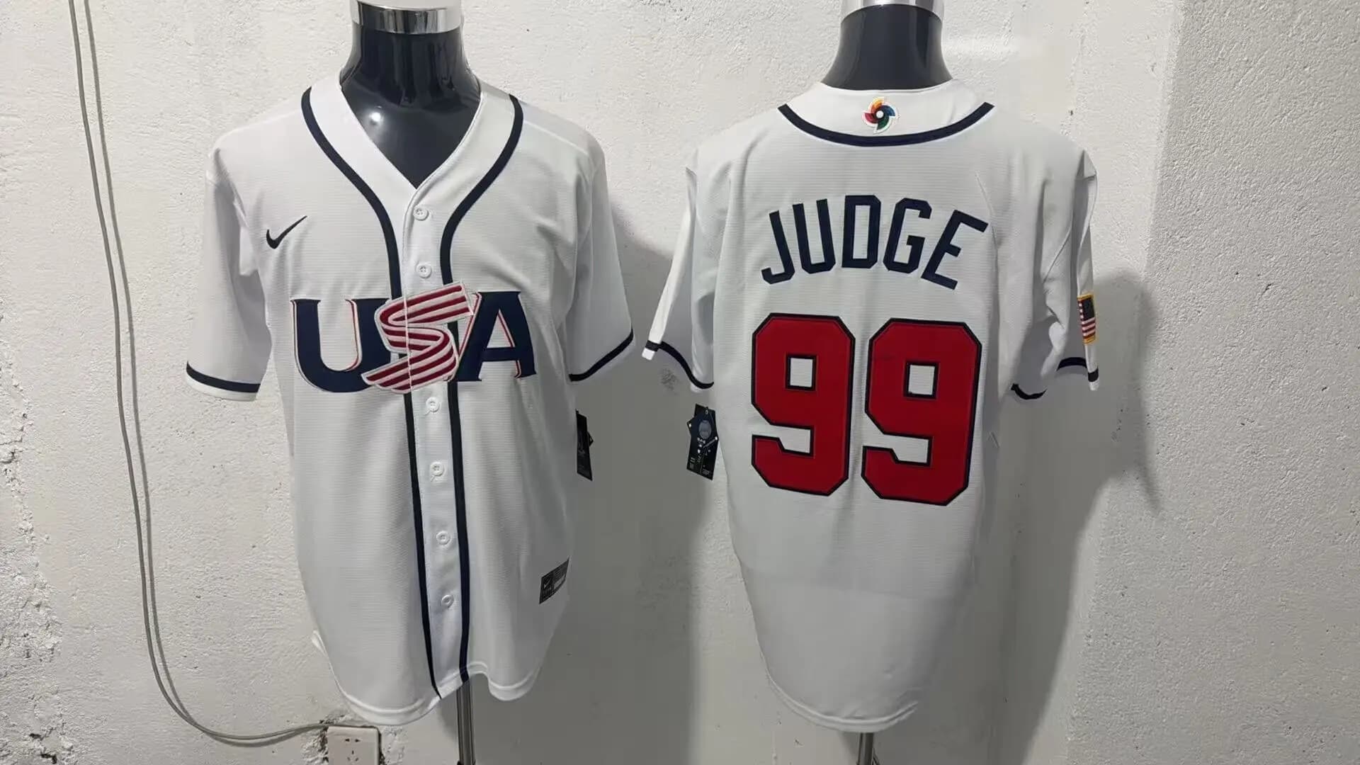 Men's Team USA World Baseball Classic   Vapor Premier Jersey - 2026 Roster - All Stitched Aaron Judge 99