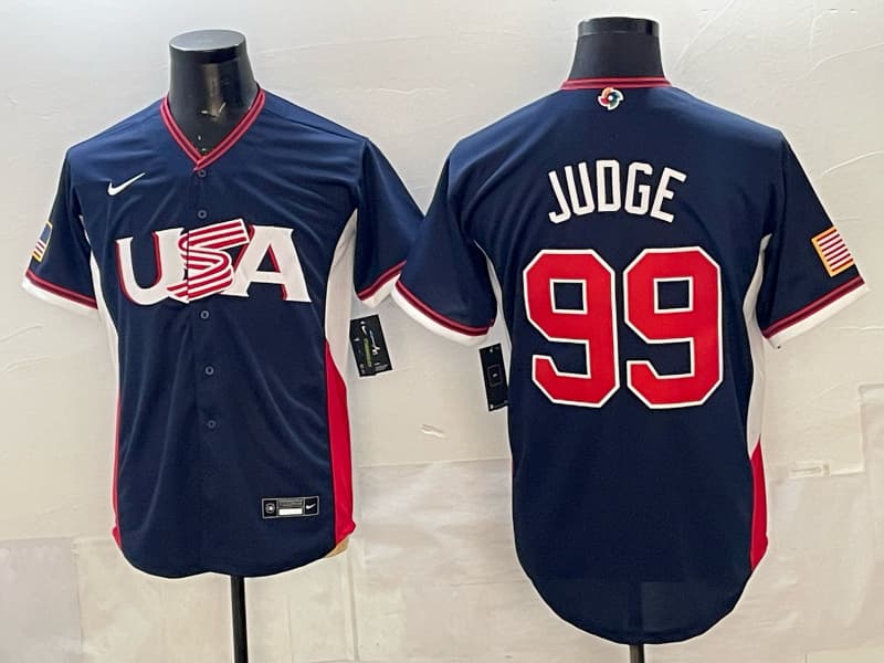 Men's Team USA World Baseball Classic   Vapor Premier Jersey - 2026 Roster - All Stitched Aaron Judge 99