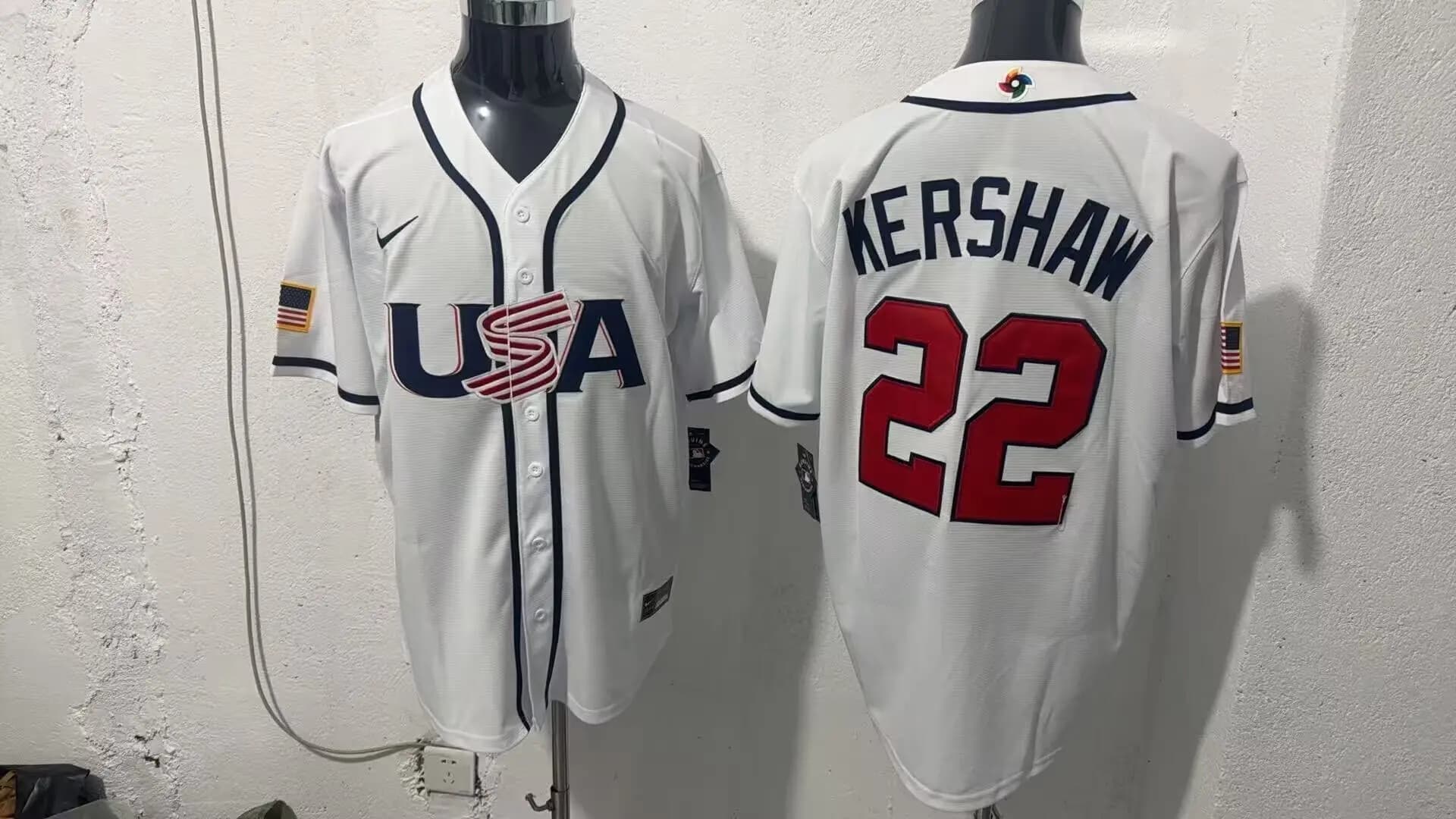 Men's Team USA World Baseball Classic   Vapor Premier Jersey - 2026 Roster - All Stitched Clayton Kershaw