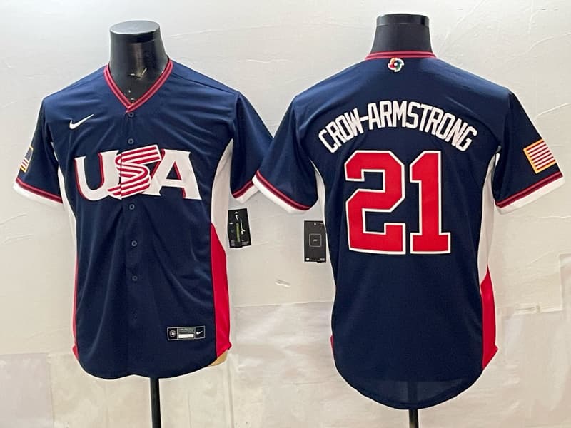 Men's Team USA World Baseball Classic   Vapor Premier Jersey - 2026 Roster - All Stitched Crow-Armstrong