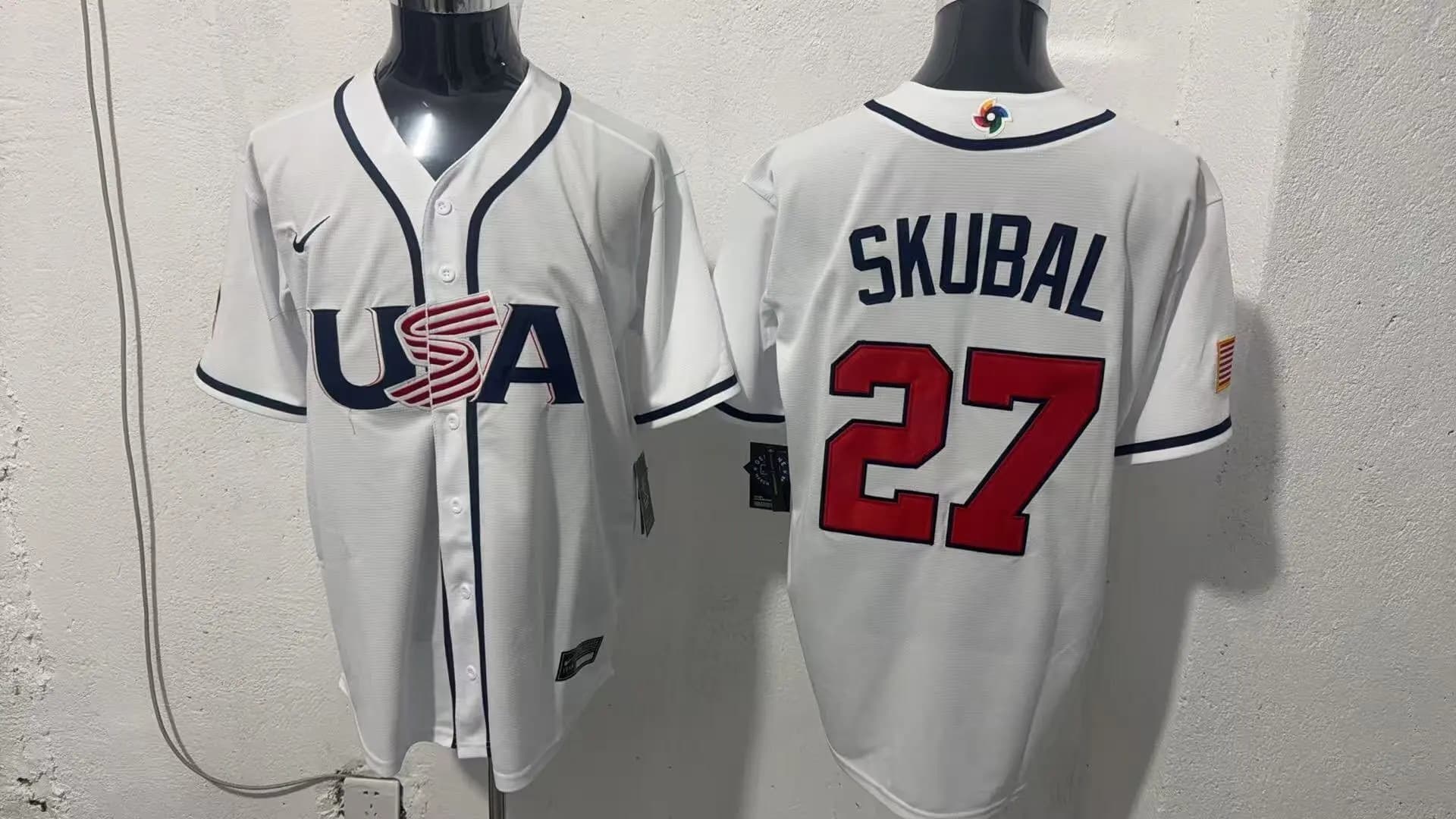 Men's Team USA World Baseball Classic   Vapor Premier Jersey - 2026 Roster - All Stitched Tarik Skubal