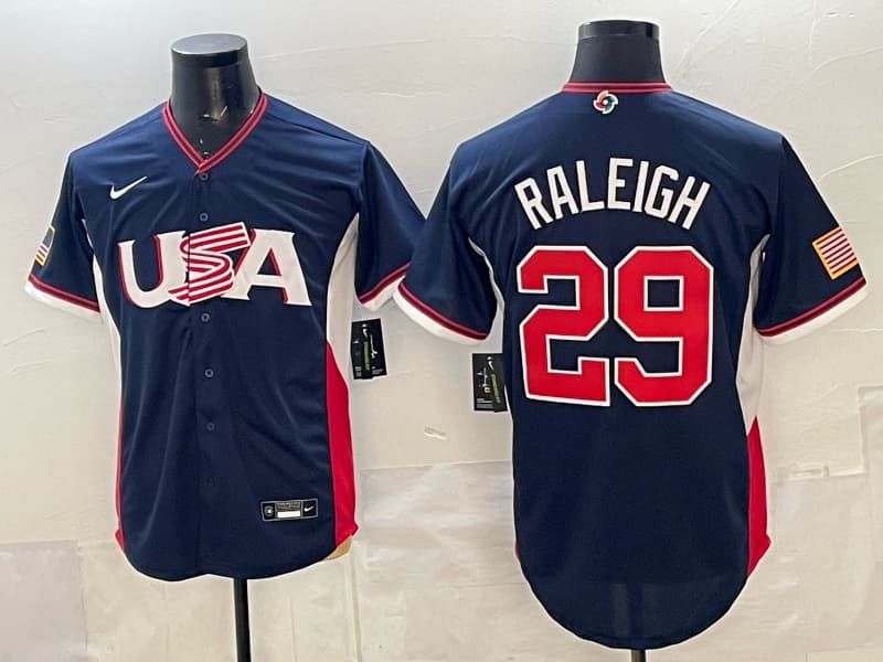 Men's Team USA World Baseball Classic  Vapor Premier Jersey - 2026 Roster - All Stitched Cal Raleigh 29