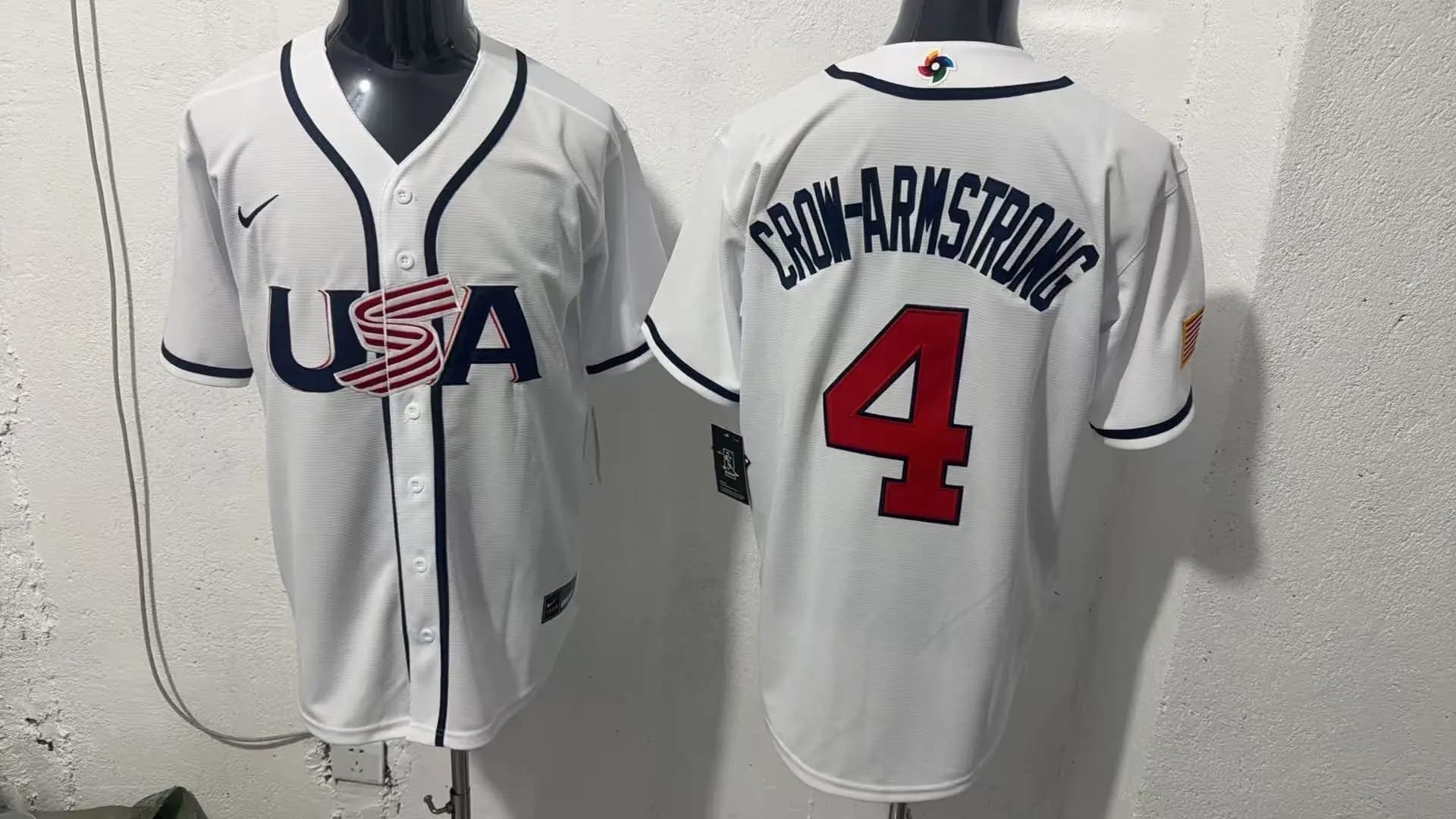Men's Team USA World Baseball Classic  Vapor Premier Jersey - 2026 Roster - All Stitched Crow-Armstrong 4