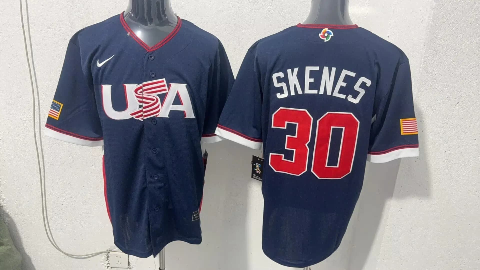 Men's Team USA World Baseball Classic  Vapor Premier Jersey - 2026 Roster - All Stitched Paul Skenes 30
