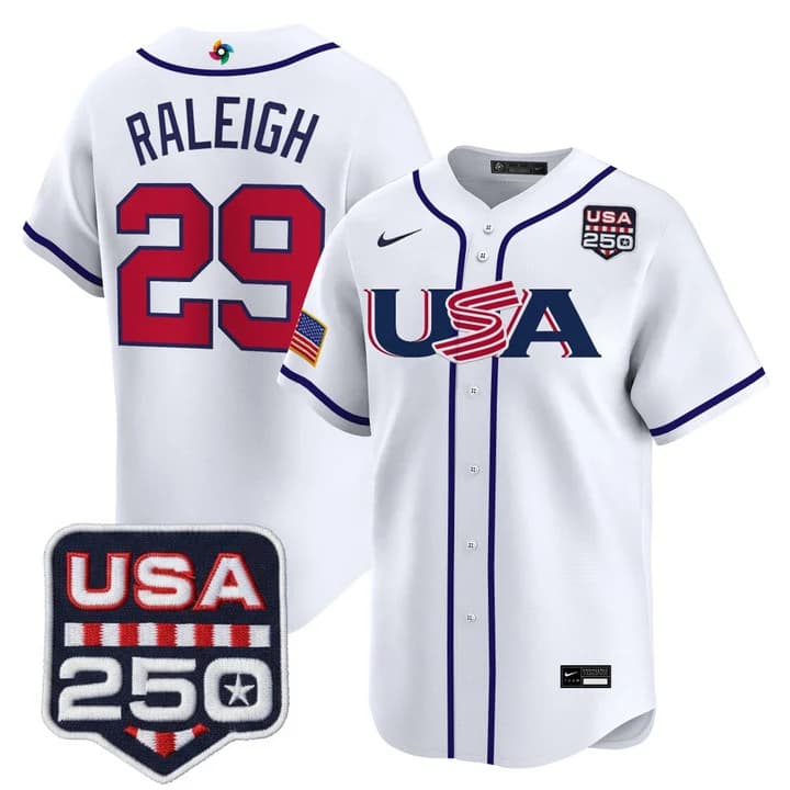 Men's Team USA World Baseball Classic 250America Patch Vapor Premier Jersey - 2026 Roster - All Stitched Raleigh