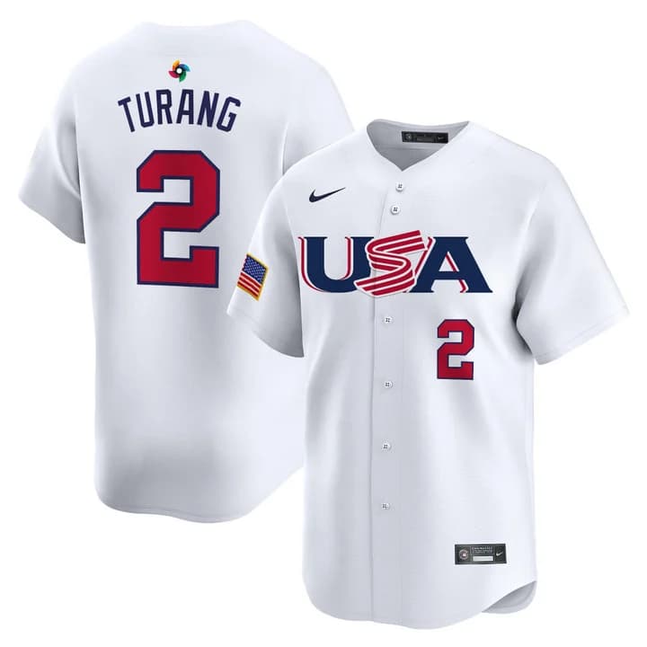 Men's Team USA World Baseball Classic Vapor Premier Jersey - 2026 Roster  - All Stitched  Brice Turang 2