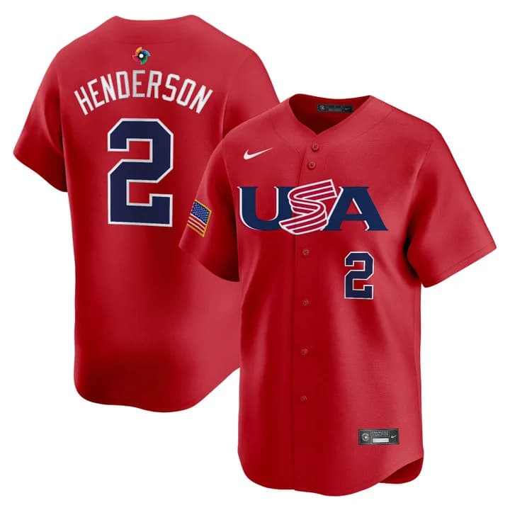 Men's Team USA World Baseball Classic Vapor Premier Jersey - 2026 Roster  - All Stitched  Gunnar Henderson    2