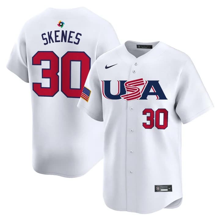 Men's Team USA World Baseball Classic Vapor Premier Jersey - 2026 Roster  - All Stitched  Paul Skenes  30