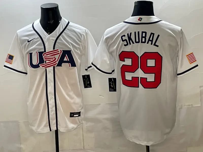 Men's Team USA World Baseball Classic Vapor Premier Jersey - 2026 Roster - All Stitched  Tarik Skubal 29
