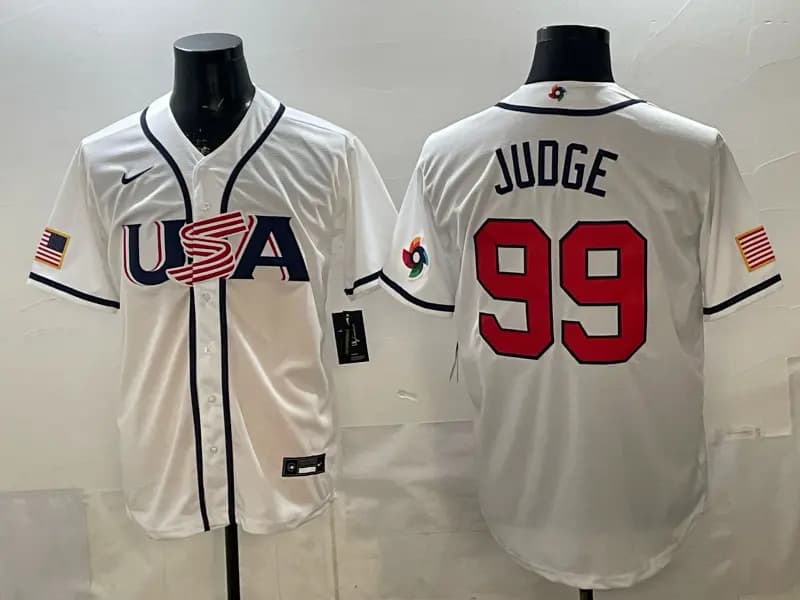 Men's Team USA World Baseball Classic Vapor Premier Jersey - 2026 Roster - All Stitched Aaron  Judge  99