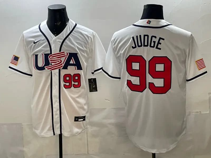 Men's Team USA World Baseball Classic Vapor Premier Jersey - 2026 Roster - All Stitched Aaron Judge  99