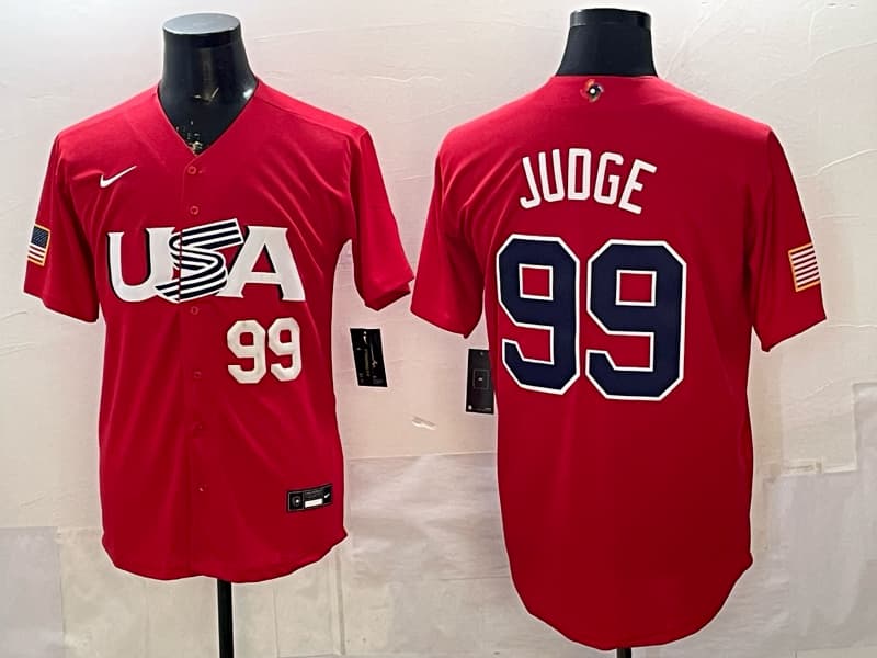 Men's Team USA World Baseball Classic Vapor Premier Jersey - 2026 Roster - All Stitched Aaron Judge 99