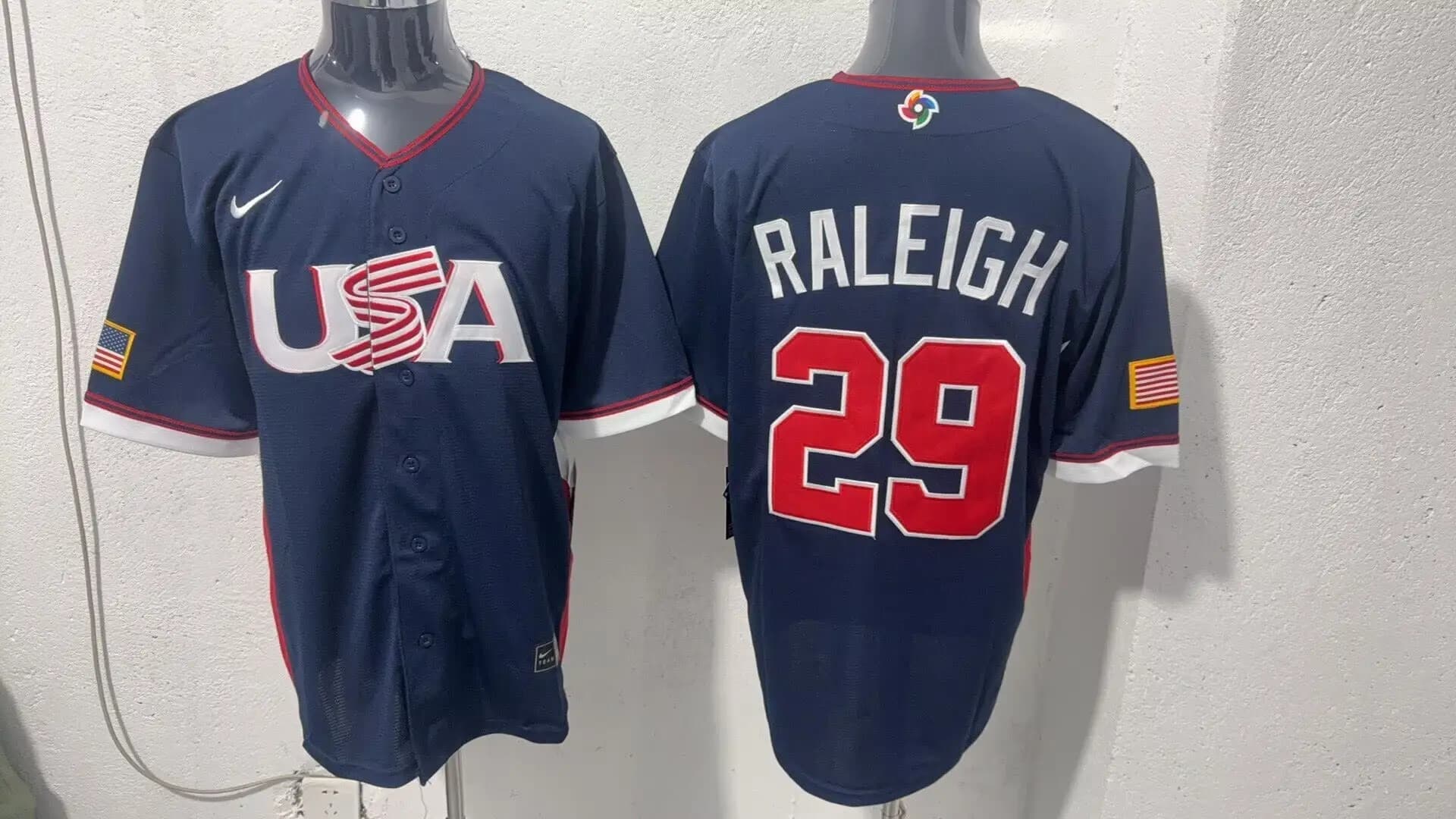 Men's Team USA World Baseball Classic Vapor Premier Jersey - 2026 Roster - All Stitched Cal  Raleigh 29