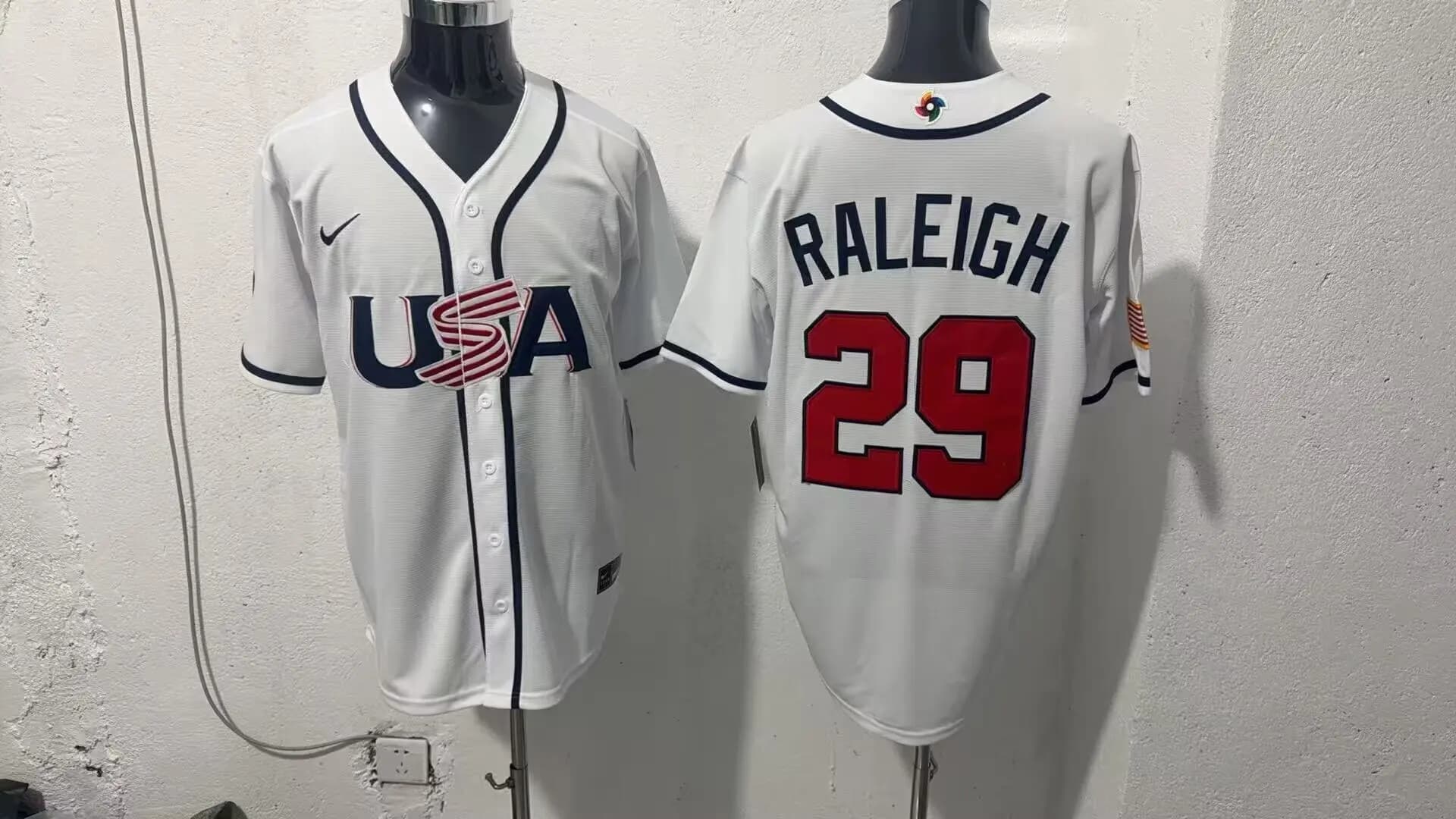 Men's Team USA World Baseball Classic Vapor Premier Jersey - 2026 Roster - All Stitched Cal Raleigh 29