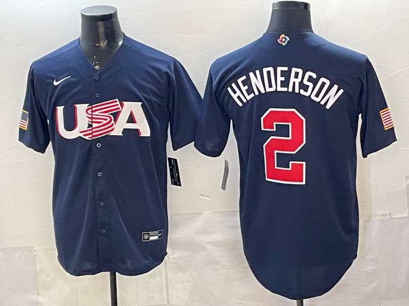 Men's Team USA World Baseball Classic Vapor Premier Jersey - 2026 Roster - All Stitched Gunnar Henderson