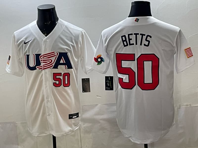 Men's Team USA World Baseball Classic Vapor Premier Jersey   Mookie Betts #50